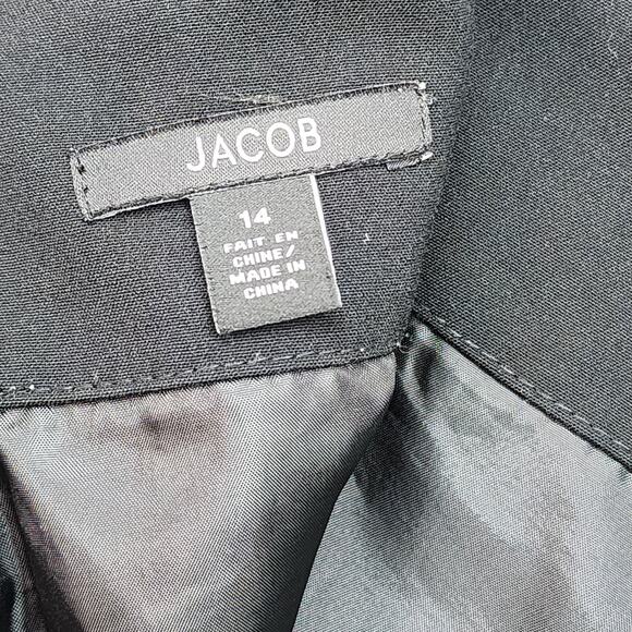 Jacob Skirt Women's SZ 14 Zip Closure Slit Straight A Line Black Career Office - Picture 7 of 9